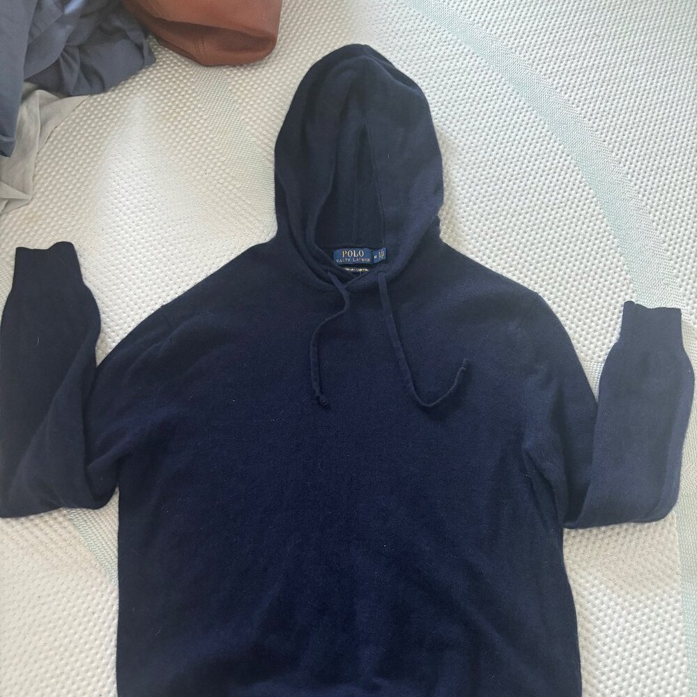 Ralph Lauren Washable Cashmere Hoodie - Navy